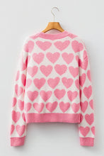 Load image into Gallery viewer, Valentine Heart Drop Shoulder Sweater