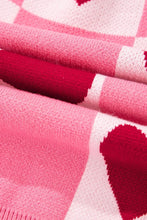 Load image into Gallery viewer, Valentine Heart Checker Crewneck Sweater