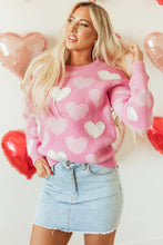 Load image into Gallery viewer, Valentine Heart Pearl Crewneck Sweater