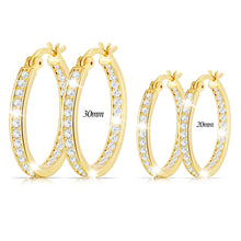 Load image into Gallery viewer, 2 Pairs 18K Gold Plated Hoop Earrings for Women CZ Post Hypoallergenic Earrings Set Birthday Valentines Day Jewelry Gifts Her Mom Wife Girlfriend Female Lady Adults Ideas 20/30MM