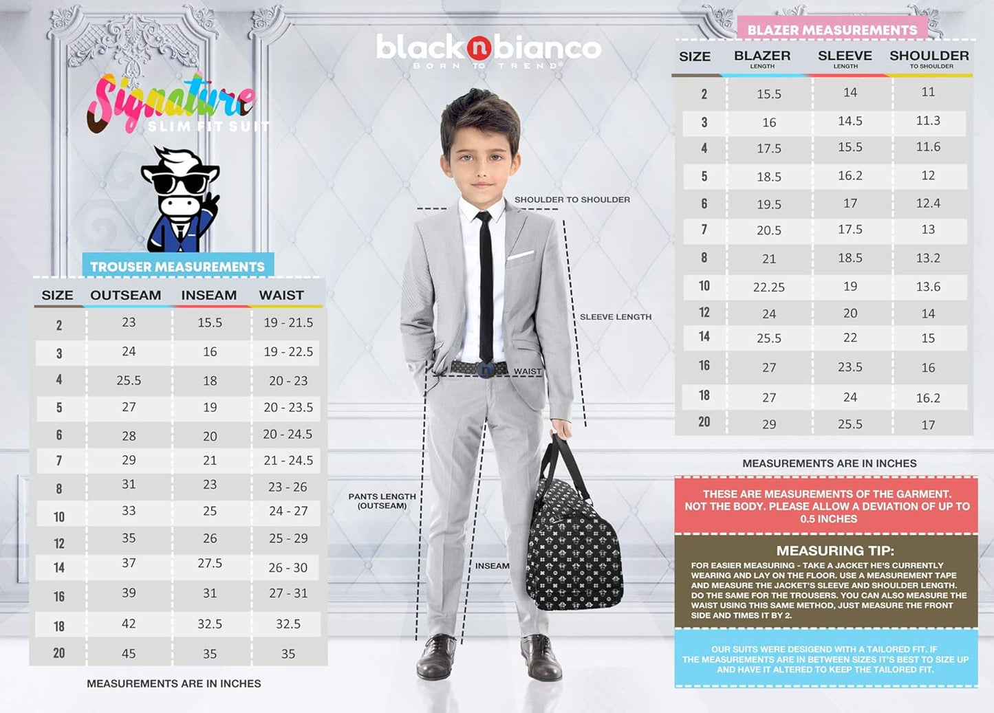 Signature Boys' Slim Fit Suit Complete Outfit