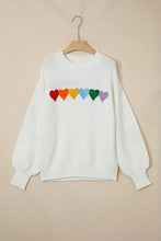 Load image into Gallery viewer, Valentine Heart Chenille Drop Shoulder Sweater