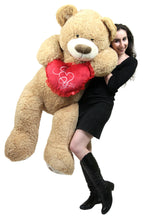 Load image into Gallery viewer, I Love You 5 Foot Giant Teddy Bear Valentine'S Day Soft Holds Heart Embroidered I YOU