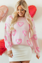 Load image into Gallery viewer, Valentine Heart Bubble Sleeve Baggy Sweater