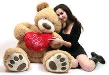 Load image into Gallery viewer, I Love You 5 Foot Giant Teddy Bear Valentine'S Day Soft Holds Heart Embroidered I YOU