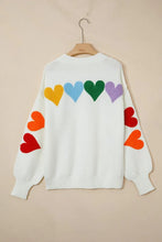 Load image into Gallery viewer, Valentine Heart Chenille Drop Shoulder Sweater
