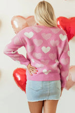 Load image into Gallery viewer, Valentine Heart Pearl Crewneck Sweater
