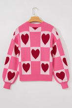 Load image into Gallery viewer, Valentine Heart Checker Crewneck Sweater
