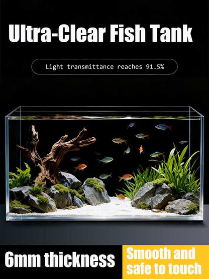 15 Gallon Rimless Aquarium Fish Tank , Ultra-Clear Nano Glass Rectangular Fish Tank L19.6＂×W13＂×H13.8＂ Thickness 6Mm Glass Fish Tank