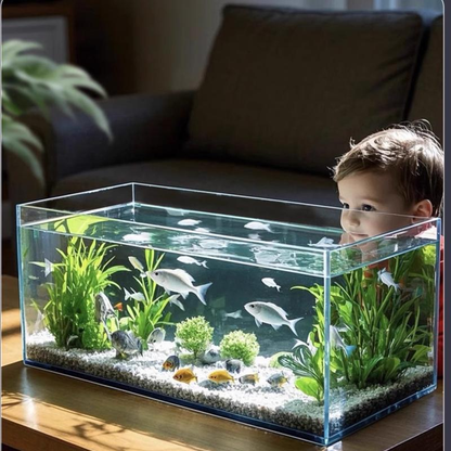 15 Gallon Rimless Aquarium Fish Tank , Ultra-Clear Nano Glass Rectangular Fish Tank L19.6＂×W13＂×H13.8＂ Thickness 6Mm Glass Fish Tank