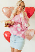 Load image into Gallery viewer, Valentine Heart Pearl Crewneck Sweater
