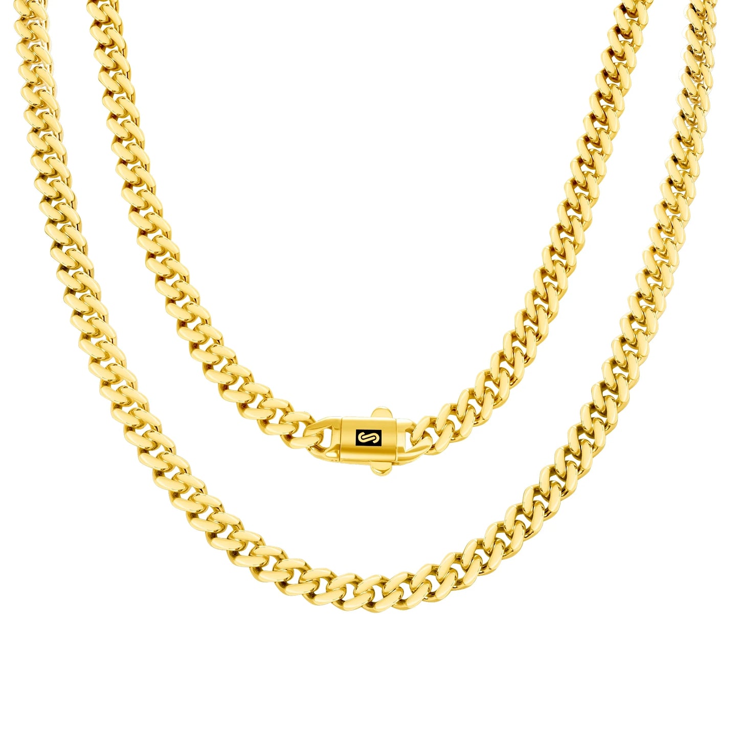 14K Real Yellow Gold Royal Monaco 6Mm Miami Cuban Link Necklace (16"-30") Italian Jewelry for Men & Women