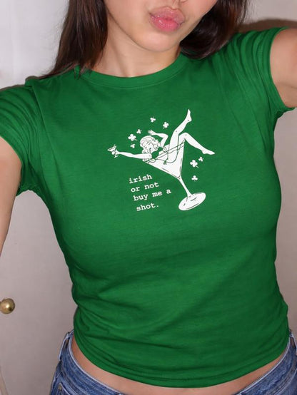 Saint Patrick’S Day Baby Tee, Irish Drinking Shirt for Girls, St Paddy Party Top
