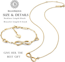 Load image into Gallery viewer, 925 Sterling Silver Necklace Bracelet Jewelry Sets Infinity Love Jewelry Sets White Gold Plated Women Necklace Gifts for Women
