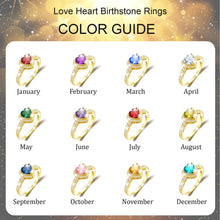 Load image into Gallery viewer, 18K Gold Plated Love Heart Rings for Women Girls CZ March Birthstone Ring with Blue Aquamarine Eternity Promise Band Wedding Birthday Valentines Day Jewelry Gifts Teen Her Adults Kids Ideas Age
