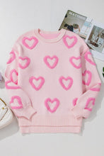 Load image into Gallery viewer, Valentine Heart Bubble Sleeve Baggy Sweater
