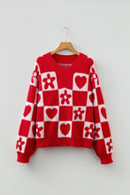 Load image into Gallery viewer, Valentine Heart V-Neck Long Sleeve Sweater
