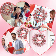Load image into Gallery viewer, 18 Inch Valentine'S Day Wreath for Front Door,Artificial Berry Wreath with Wooden Hearts for Anniversary Wedding Party Decor
