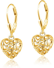 Load image into Gallery viewer, Valentines Day Gifts S925 Sterling Silver Heart Dangle Drop Stud Earrings for Women Mom Sister Friend Jewelry
