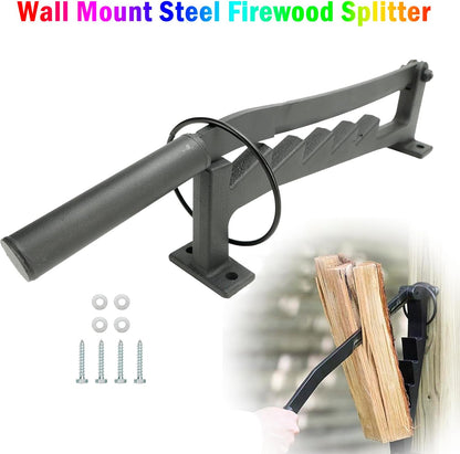 Wall Mount Steel Firewood Splitter,Kindling Wood Cracker Cutting Tool,Firewood Kindling Splitter for Home Indoor Outdoor
