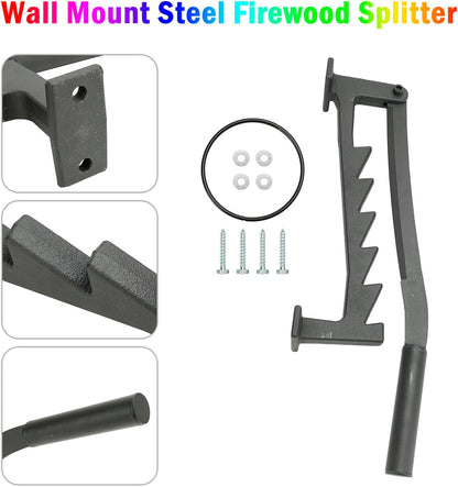 Wall Mount Steel Firewood Splitter,Kindling Wood Cracker Cutting Tool,Firewood Kindling Splitter for Home Indoor Outdoor