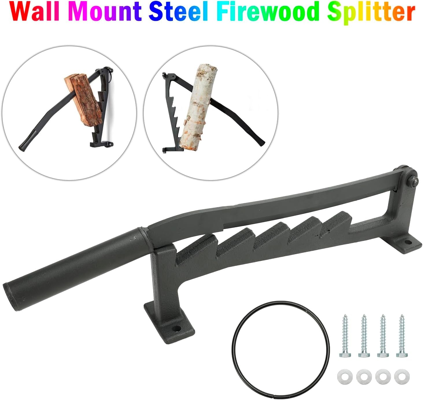 Wall Mount Steel Firewood Splitter,Kindling Wood Cracker Cutting Tool,Firewood Kindling Splitter for Home Indoor Outdoor