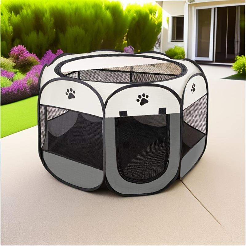 Dog Cat Playpen, Puppy Pet Playpen Indoor for Small Dogs Tent Crates Cage Outdoor, Portable Pop up Dog Kennel Playpen Cat Tent for Dogs/Cats/Rabbits, Removable Zipper Top