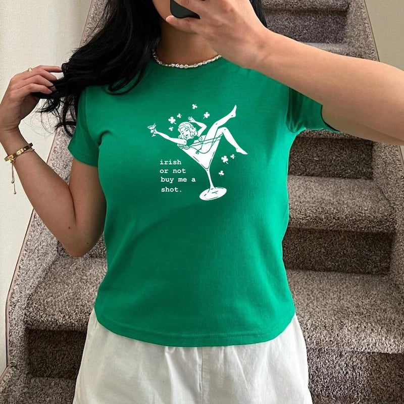 Saint Patrick’S Day Baby Tee, Irish Drinking Shirt for Girls, St Paddy Party Top