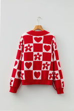 Load image into Gallery viewer, Valentine Heart V-Neck Long Sleeve Sweater
