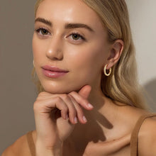 Load image into Gallery viewer, 2 Pairs 18K Gold Plated Hoop Earrings for Women CZ Post Hypoallergenic Earrings Set Birthday Valentines Day Jewelry Gifts Her Mom Wife Girlfriend Female Lady Adults Ideas 20/30MM
