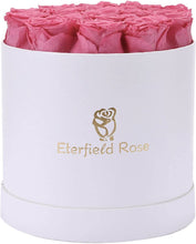 Load image into Gallery viewer, 16-Piece Forever Flowers Preserved Rose in a Box Real Roses That Last a Year Preserved Flowers for Delivery Prime Mothers Day Valentines Day Christmas Day (Pink Roses, round White Box)
