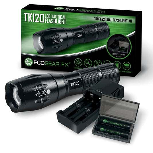 Ecogear FX TK120 Professional LED Flashlight Kit with Batteries and Charger