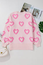 Load image into Gallery viewer, Valentine Heart Bubble Sleeve Baggy Sweater
