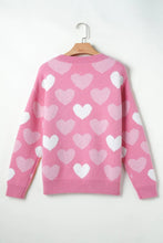 Load image into Gallery viewer, Valentine Heart Pearl Crewneck Sweater
