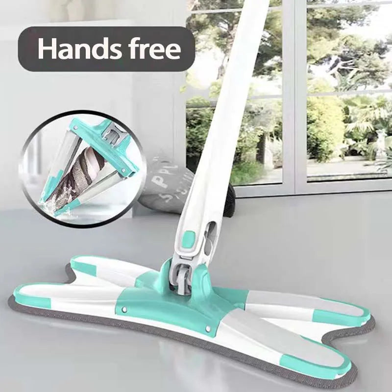 360°Rotatable Flat Mop Floor Cleaning Household Lazy Mop Cleaning Tools X-Type Floor Hand-Free Spin Squeeze Mop