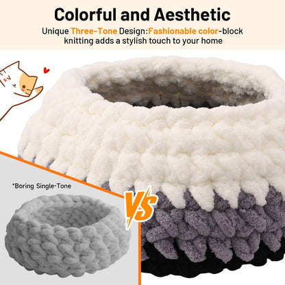 Plush Pet Bed for Cats - Cozy, Warm, Stylish & Secure Resting Spot Washable
