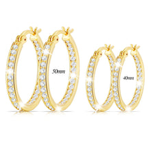 Load image into Gallery viewer, 2 Pairs 18K Gold Plated Hoop Earrings for Women CZ Post Hypoallergenic Earrings Set Birthday Valentines Day Jewelry Gifts Her Mom Wife Girlfriend Female Lady Adults Ideas 40/50MM
