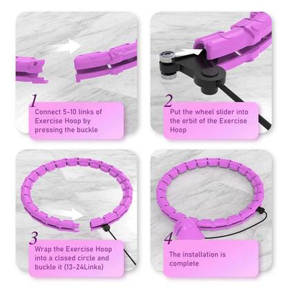 24-Section Weighted Hula Hoop Detachable for Women Body Toning Adjustable Full Body Workout Home Fitness Equipment