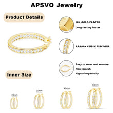 Load image into Gallery viewer, 2 Pairs 18K Gold Plated Hoop Earrings for Women CZ Post Hypoallergenic Earrings Set Birthday Valentines Day Jewelry Gifts Her Mom Wife Girlfriend Female Lady Adults Ideas 20/30MM

