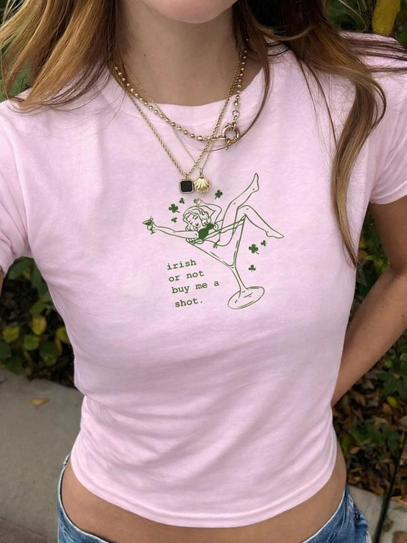 Saint Patrick’S Day Baby Tee, Irish Drinking Shirt for Girls, St Paddy Party Top