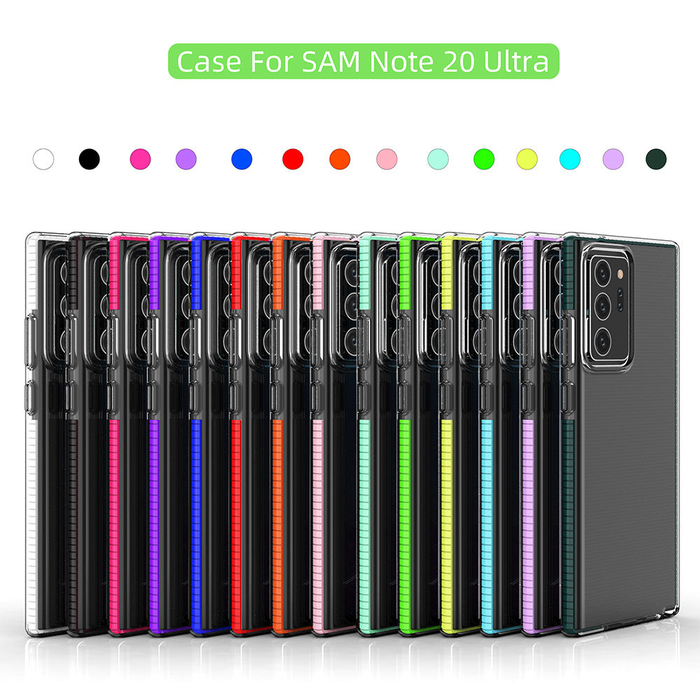 SAMSUNG NOTE20 ULTRA TPU+TPE clear phone case material: back PC+TPE side